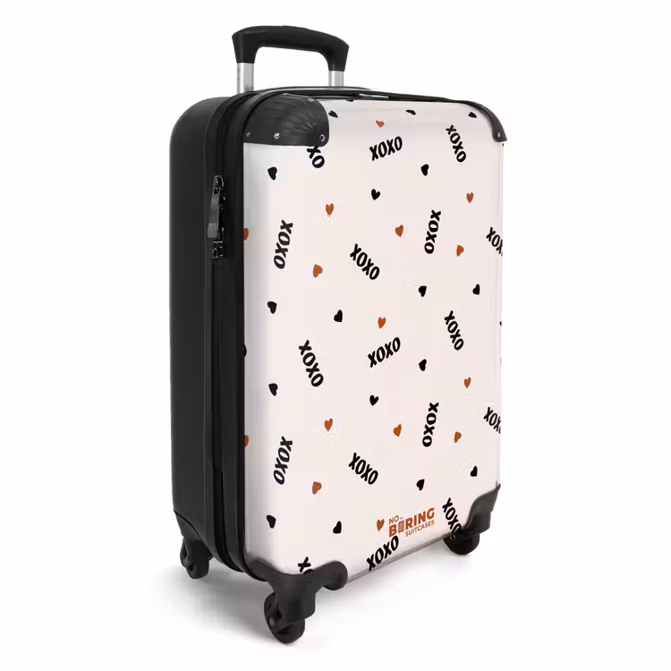 XOXO op beige NBS - Handbagage koffer - Volwassenen Unisex middel -productfoto_3d