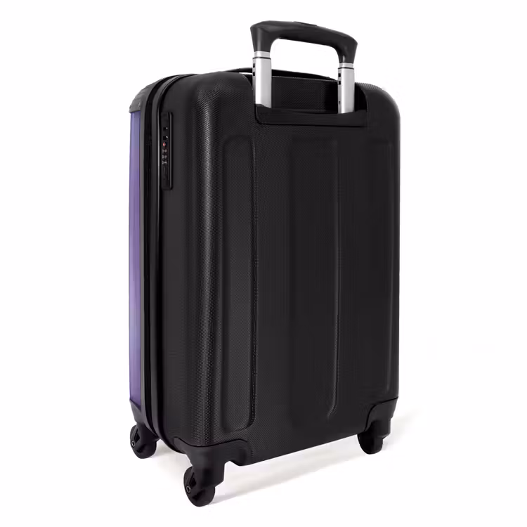 Gele auto met roze vlammen NBS - Handbagage koffer - Unisex middel -achterkant