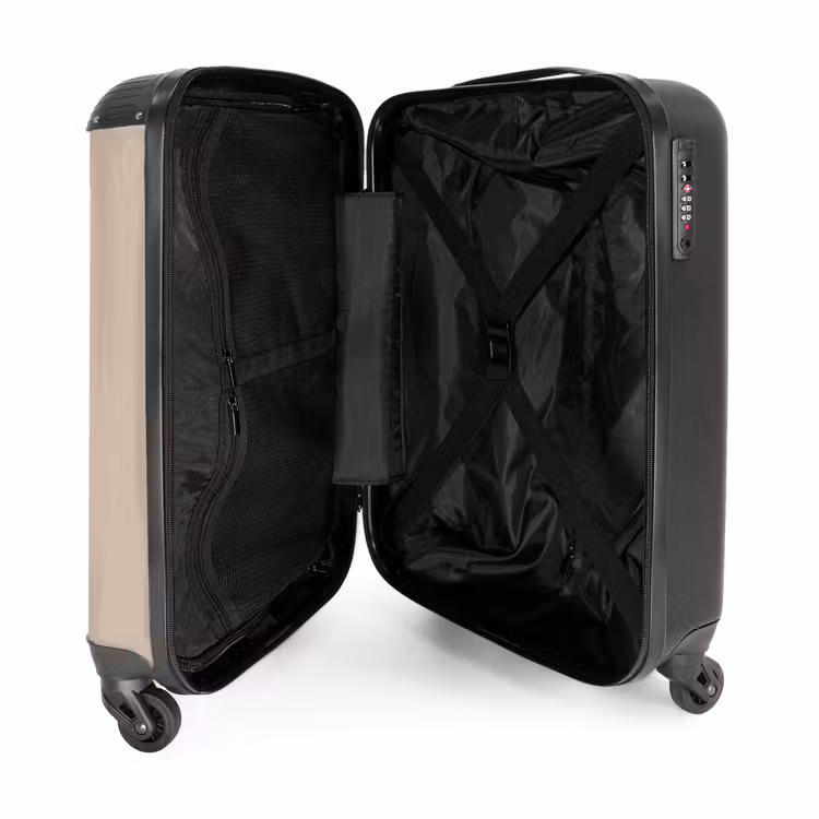 Gele kiepwagen in neutrale kleuren NBS - Handbagage koffer - Volwassenen Unisex middel -binnenkant