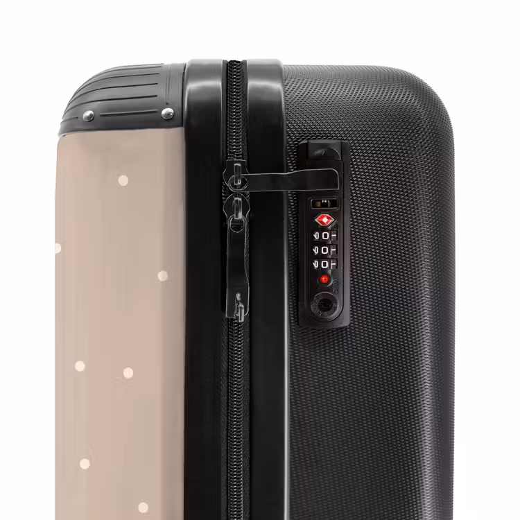 Gele kiepwagen met stenen en stippenpatroon NBS - Handbagage koffer - Volwassenen Unisex middel -slot