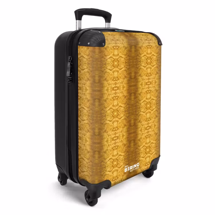 Gele slangenhuid met symmetrische schubstructuur NBS - Handbagage koffer - Volwassenen Unisex middel -productfoto_3d