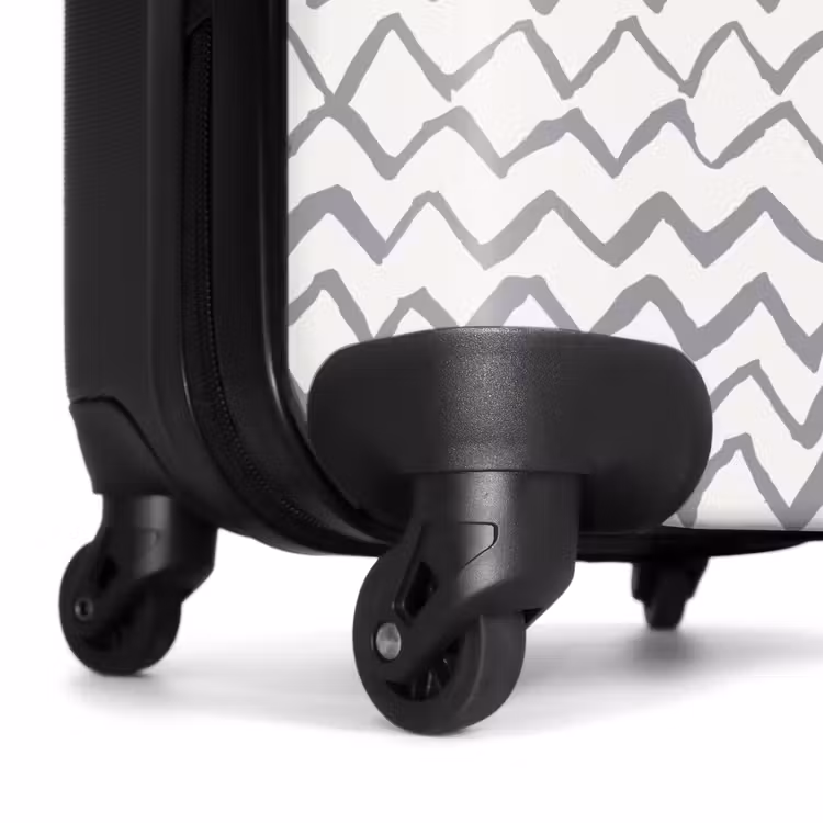 Zigzag penseelstreken in grijs NBS - Handbagage koffer - Volwassenen Unisex middel -wiel