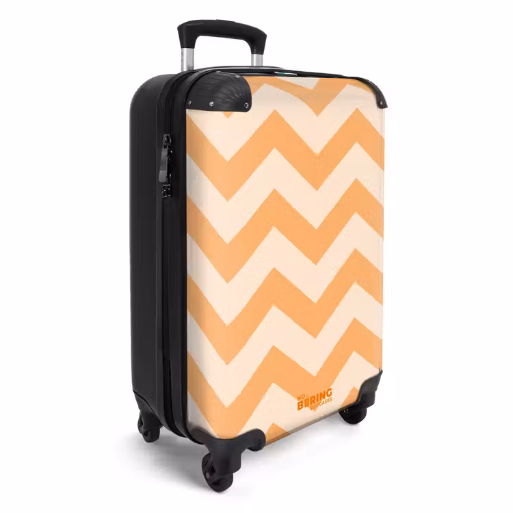 Zigzag patroon in oranje NBS - Handbagage koffer - Unisex middel -productfoto_3d