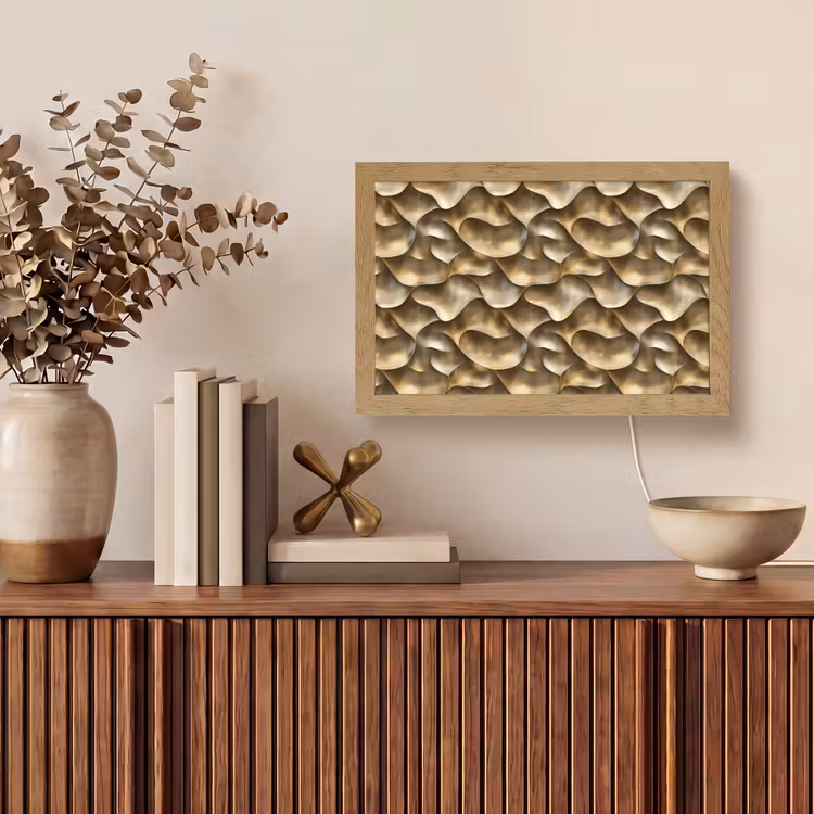Abstract - Antiek - Goud Light Box met kabel (Tafellamp) klein 924 -sfeer2