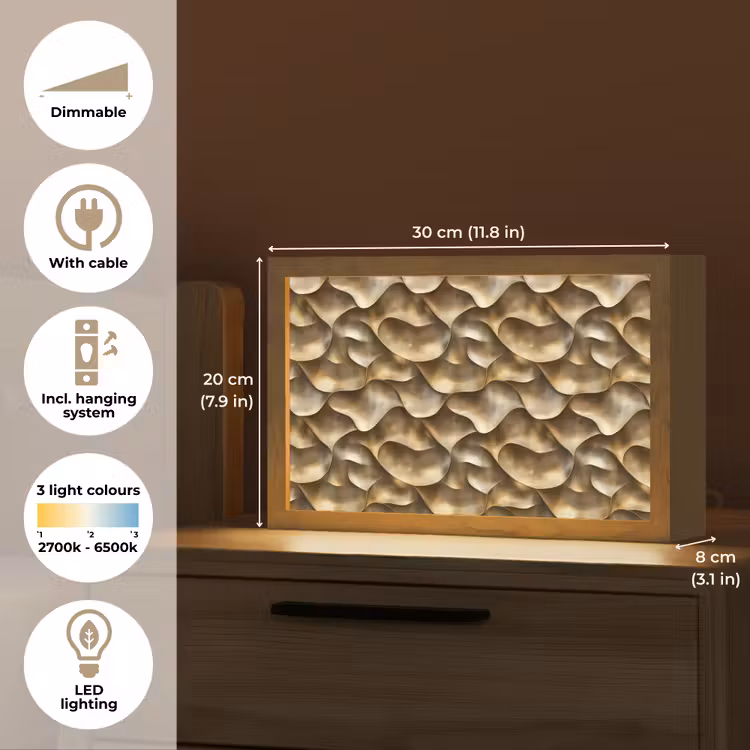 Abstract - Antiek - Goud Light Box met kabel (Tafellamp) klein 924 -USP_EN