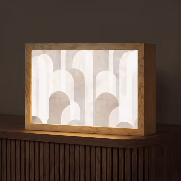 Abstracte bogen - Modern - Beige Light Box met kabel (Tafellamp) klein -z3d_website