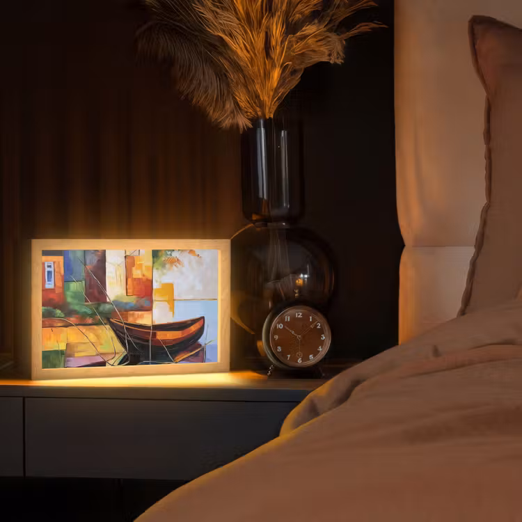 Abstract - Kunst - Boot - Kleuren Light Box met kabel (Tafellamp) klein -sfeer1