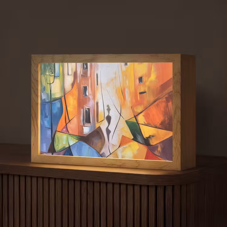 Abstract - Kunst - Schilderij - Kleuren Light Box met kabel (Tafellamp) klein -z3d_website