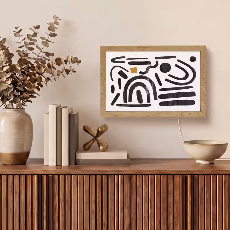 Abstract - Kunst - Vormen - Zwart Light Box met kabel (Tafellamp) klein -sfeer2