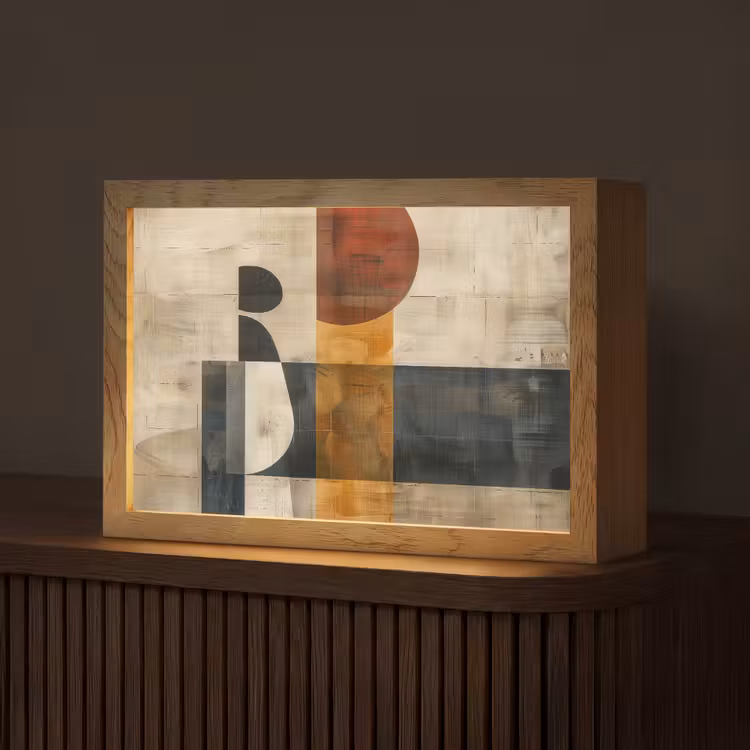 Abstract - Kunst - Vormen - Modern Light Box met kabel (Tafellamp) klein -z3d_website