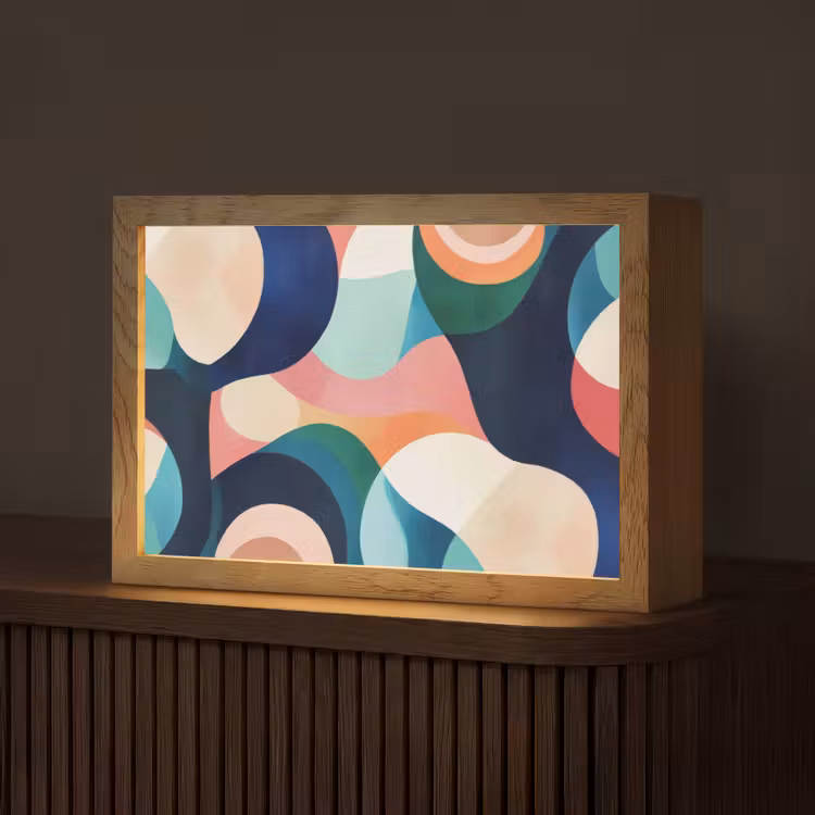 Abstract - Blauw - Roze Light Box met kabel (Tafellamp) klein -z3d_website