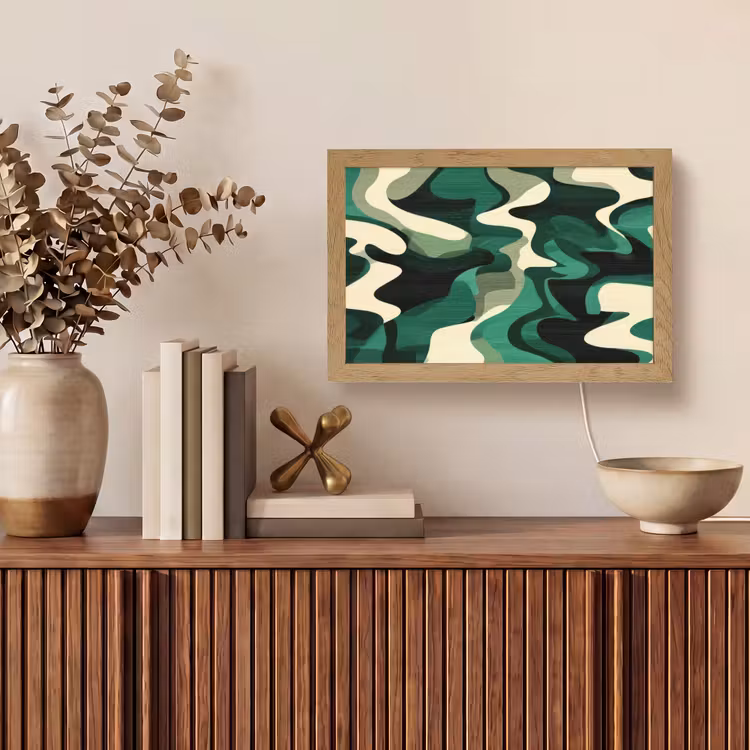 Abstract - Camouflage - Groen Light Box met kabel (Tafellamp) klein -sfeer2