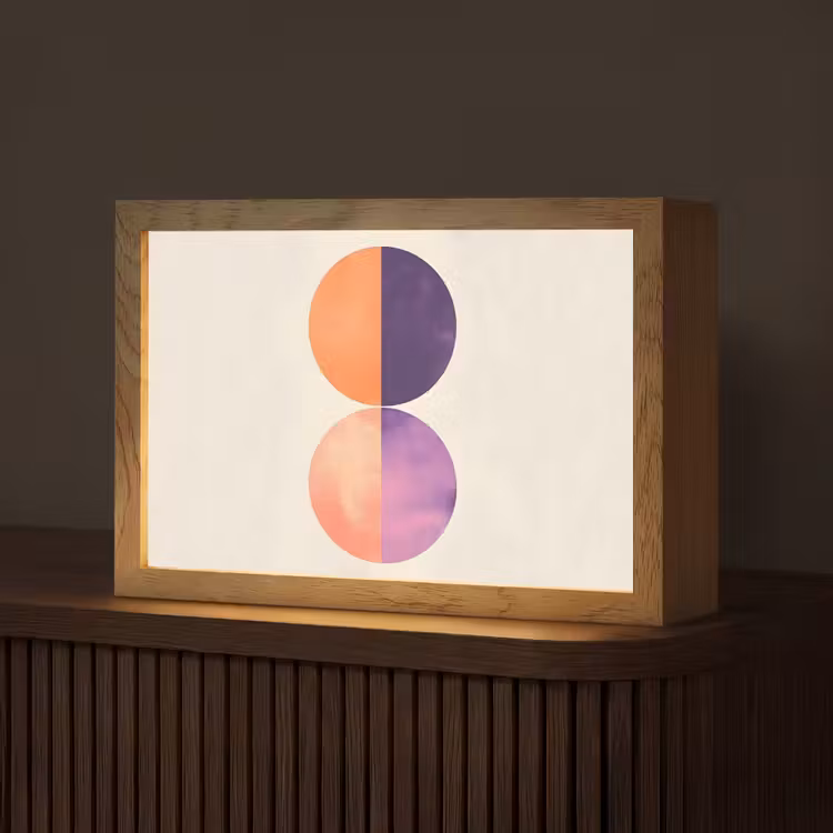 Abstract - Cirkels - Paars Light Box met kabel (Tafellamp) klein -z3d_website