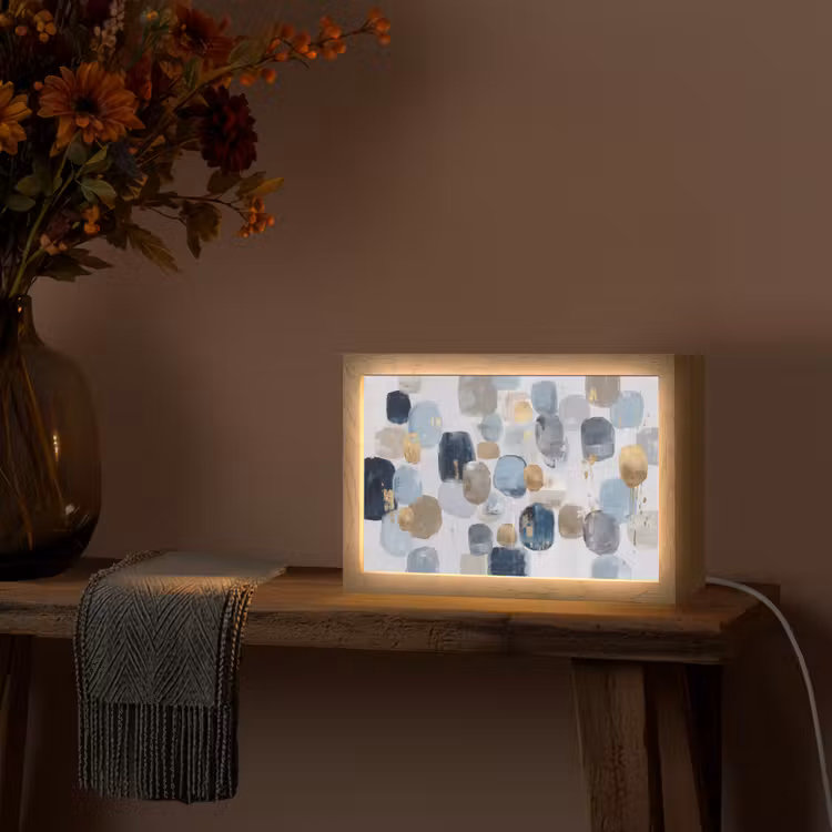 Abstract - Goud - Vormen Light Box met kabel (Tafellamp) klein -sfeer4