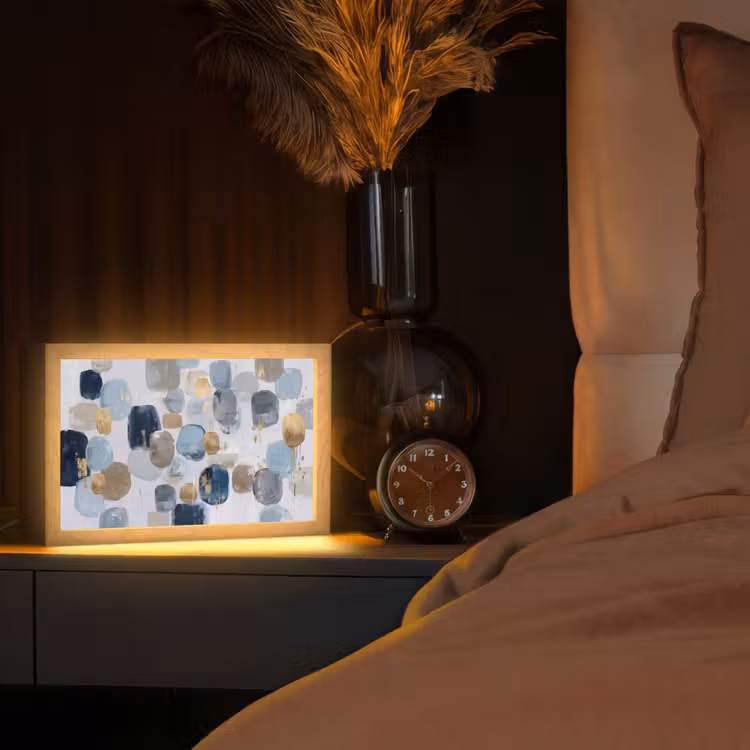 Abstract - Goud - Vormen Light Box met kabel (Tafellamp) klein -sfeer1