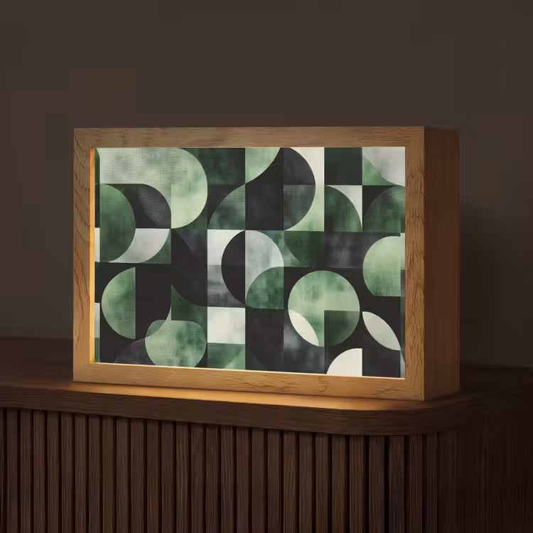 Abstract - Groen - Vormen Light Box met kabel (Tafellamp) klein -z3d_website