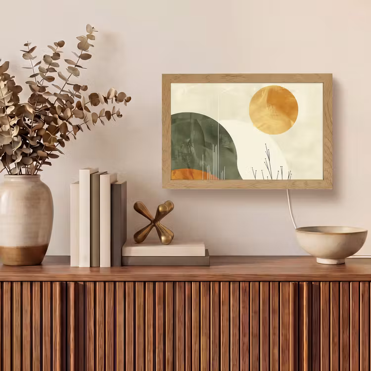 Abstract - Landschap - Zon - Kunst Light Box met kabel (Tafellamp) klein -sfeer2