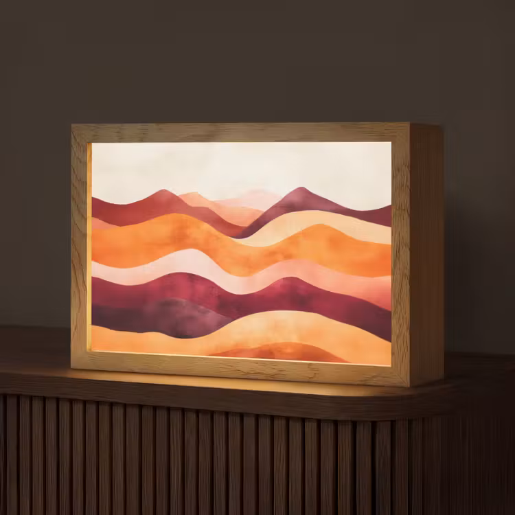 Abstract - Landschap - Golven Light Box met kabel (Tafellamp) klein -z3d_website