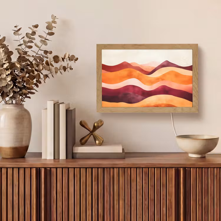 Abstract - Landschap - Golven Light Box met kabel (Tafellamp) klein -sfeer2