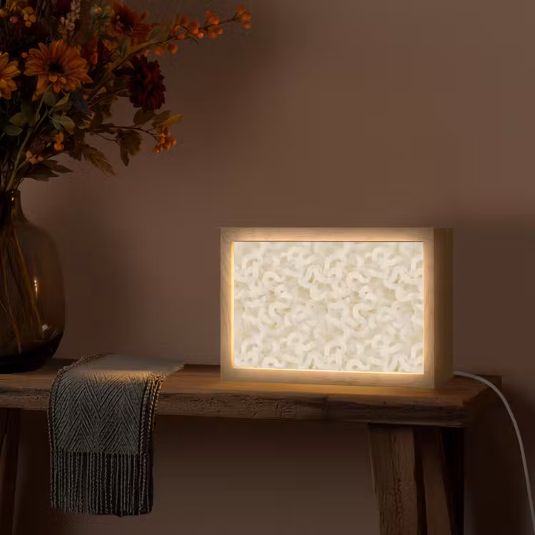 Abstract - Lijnen - Beige Light Box met kabel (Tafellamp) klein 924 -sfeer4