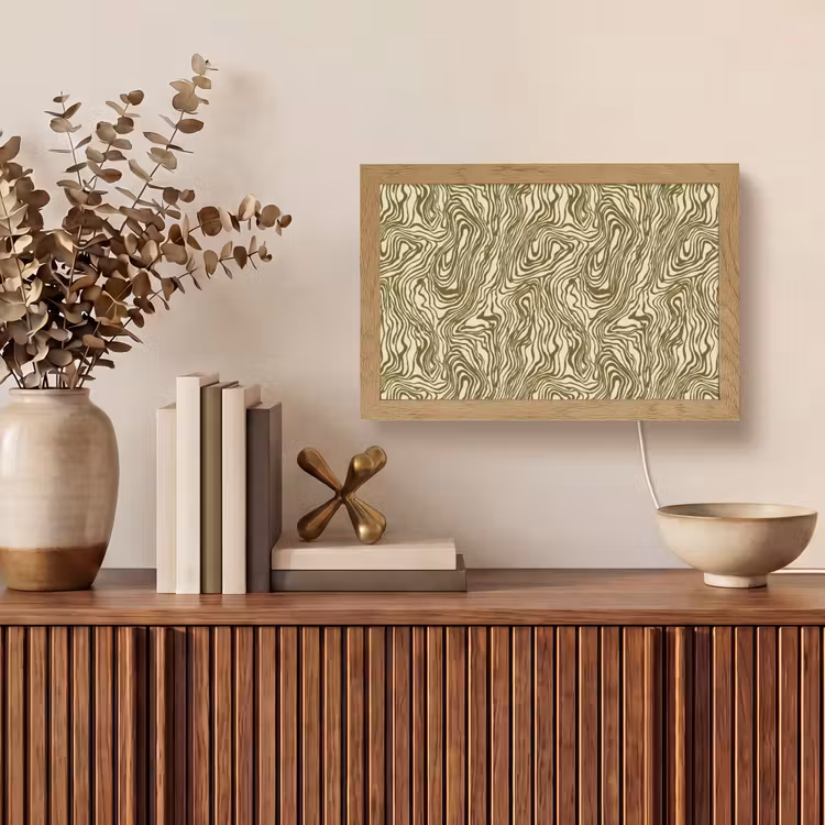 Abstract - Marmer - Groen Light Box met kabel (Tafellamp) klein 924 -sfeer2