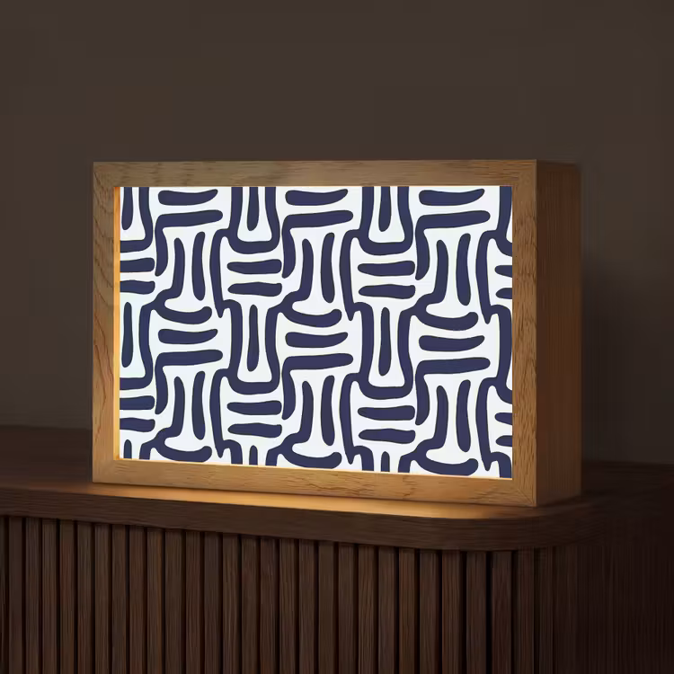 Abstract - Modern - Blauw Light Box met kabel (Tafellamp) klein 924 -z3d_website