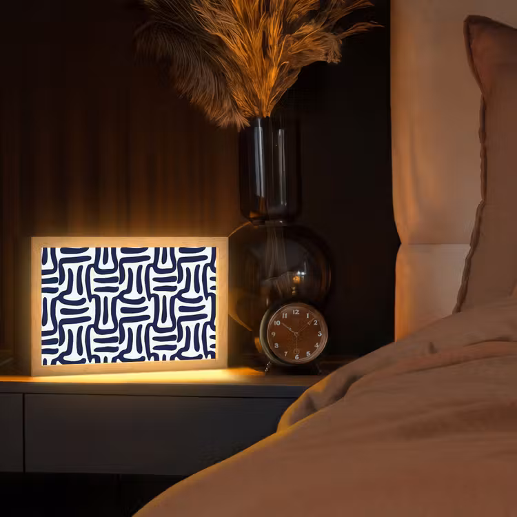 Abstract - Modern - Blauw Light Box met kabel (Tafellamp) klein 924 -sfeer1