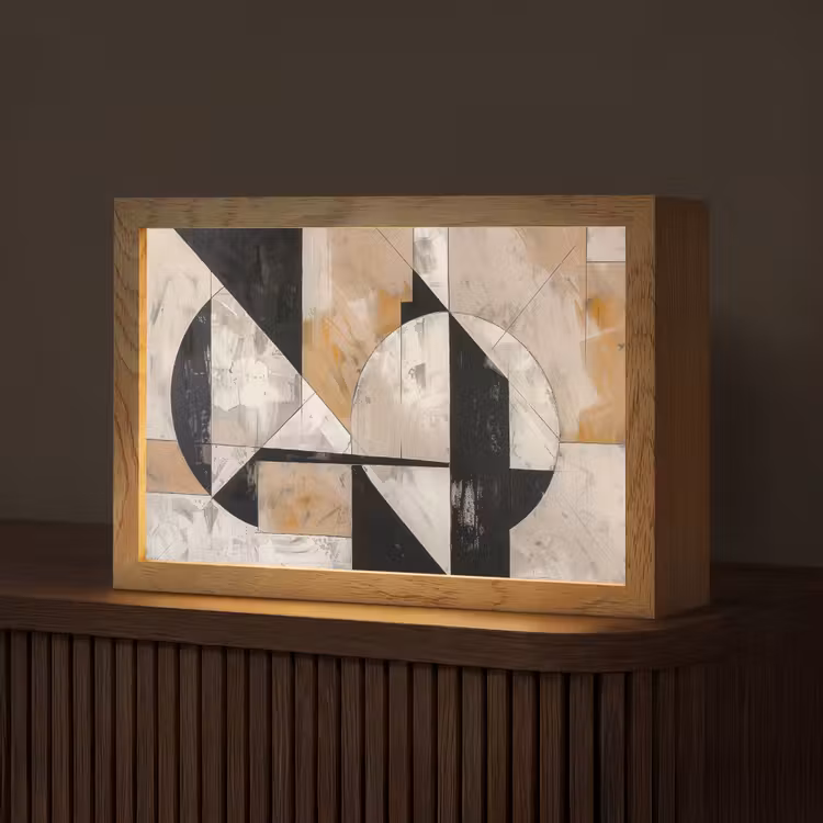 Abstract - Modern - Geometrisch - Pastel Light Box met kabel (Tafellamp) klein -z3d_website