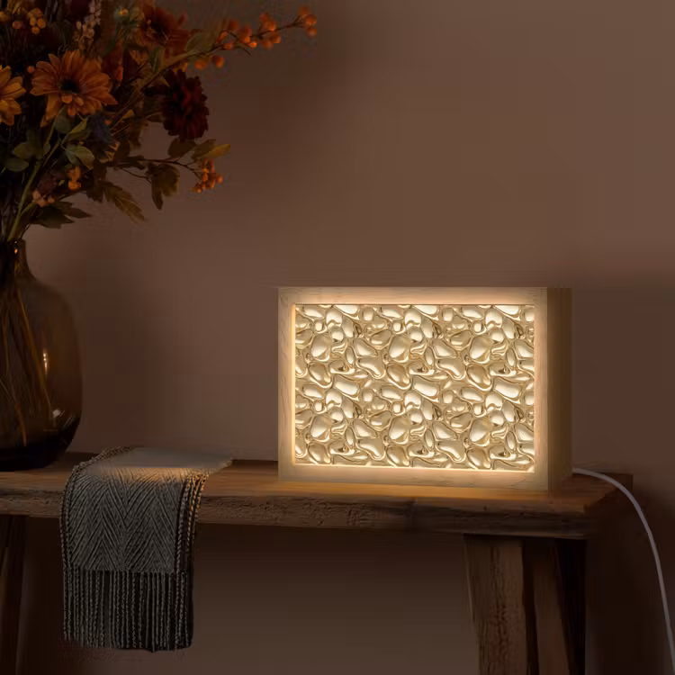 Abstract - Modern - Goud Light Box met kabel (Tafellamp) klein 924 -sfeer4