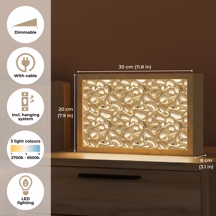 Abstract - Modern - Goud Light Box met kabel (Tafellamp) klein 924 -USP_EN