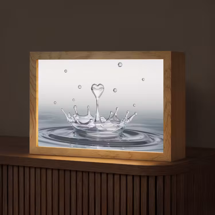 Abstract - Modern - Water - Hart Light Box met kabel (Tafellamp) klein -z3d_website