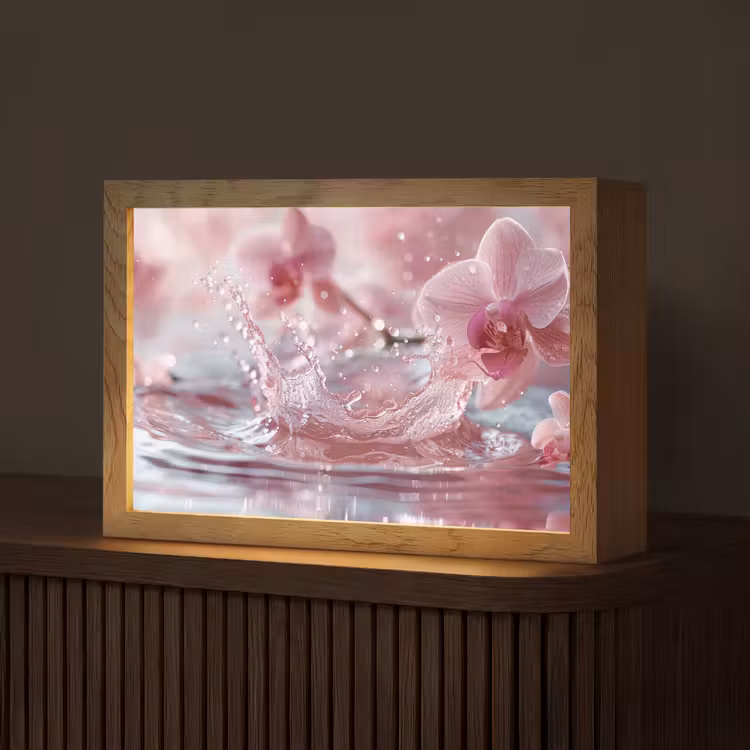 Abstract - Modern - Water - Orchidee Light Box met kabel (Tafellamp) klein -z3d_website
