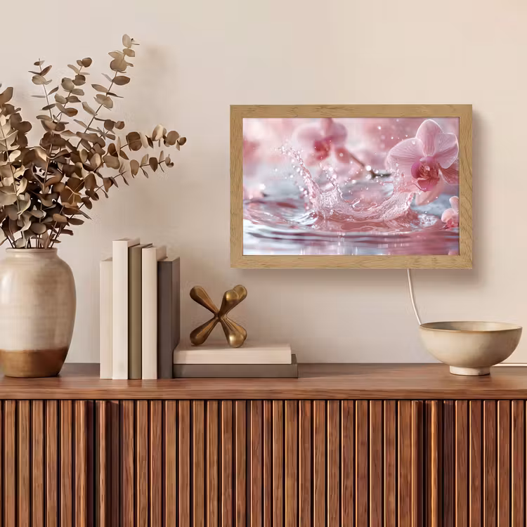 Abstract - Modern - Water - Orchidee Light Box met kabel (Tafellamp) klein -sfeer2