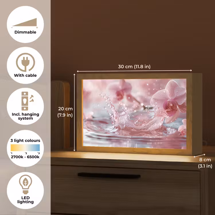 Abstract - Modern - Water - Orchidee Light Box met kabel (Tafellamp) klein -USP_EN
