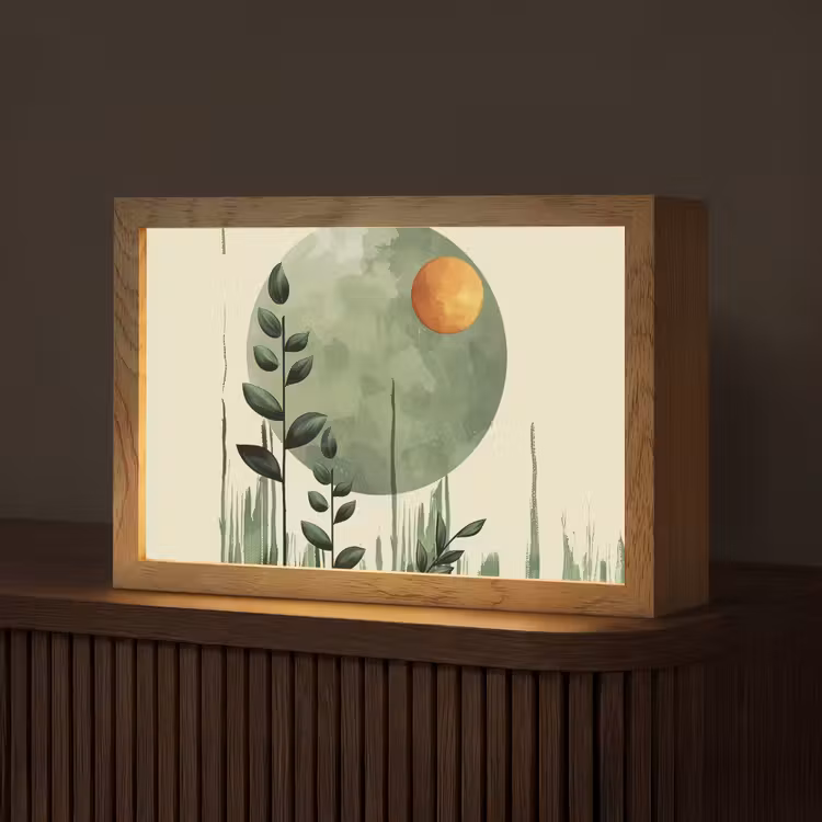 Abstract - Natuur - Kunst - Zon - Modern Light Box met kabel (Tafellamp) klein -z3d_website