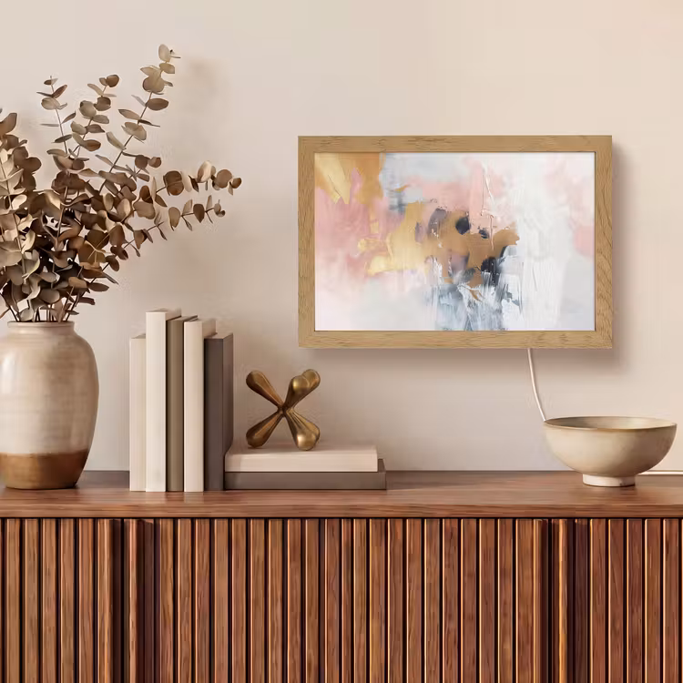 Abstract - Pastel kleuren - Goud - Modern - Aesthetic Light Box met kabel (Tafellamp) klein -sfeer2