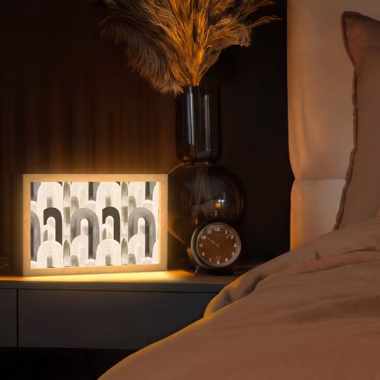 Abstract - Patroon - Bogen Light Box met kabel (Tafellamp) klein 924 -sfeer1