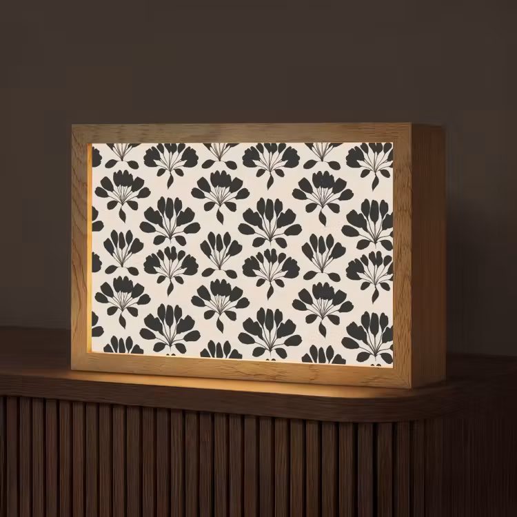 Abstract - Patroon - Zwart Light Box met kabel (Tafellamp) klein 924 -z3d_website