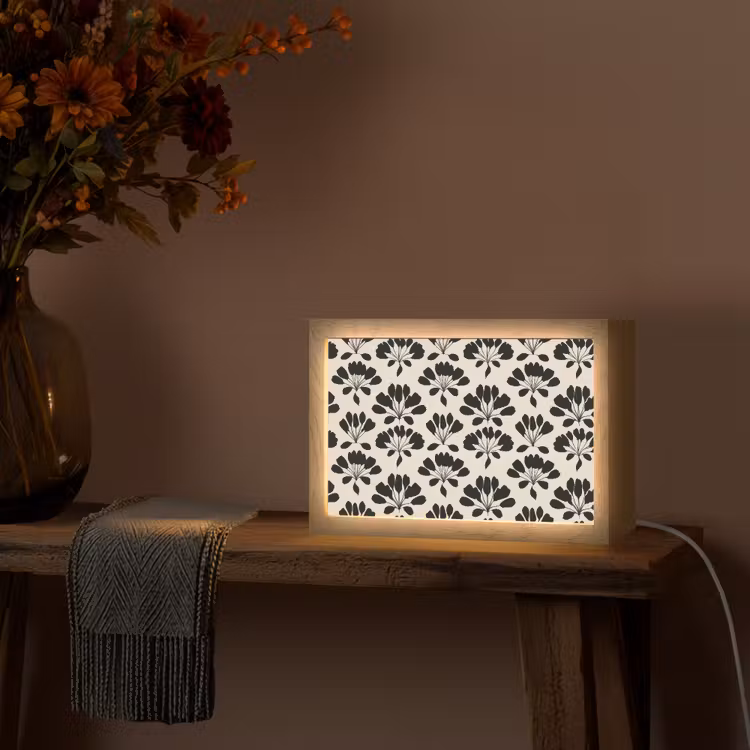 Abstract - Patroon - Zwart Light Box met kabel (Tafellamp) klein 924 -sfeer4