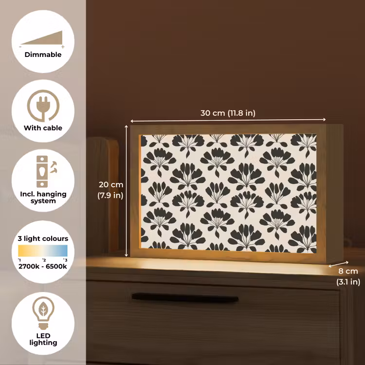 Abstract - Patroon - Zwart Light Box met kabel (Tafellamp) klein 924 -USP_EN