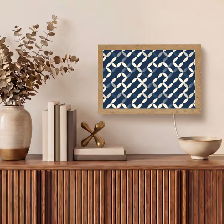 Abstract - Patroon - Blauw Light Box met kabel (Tafellamp) klein 924 -sfeer2