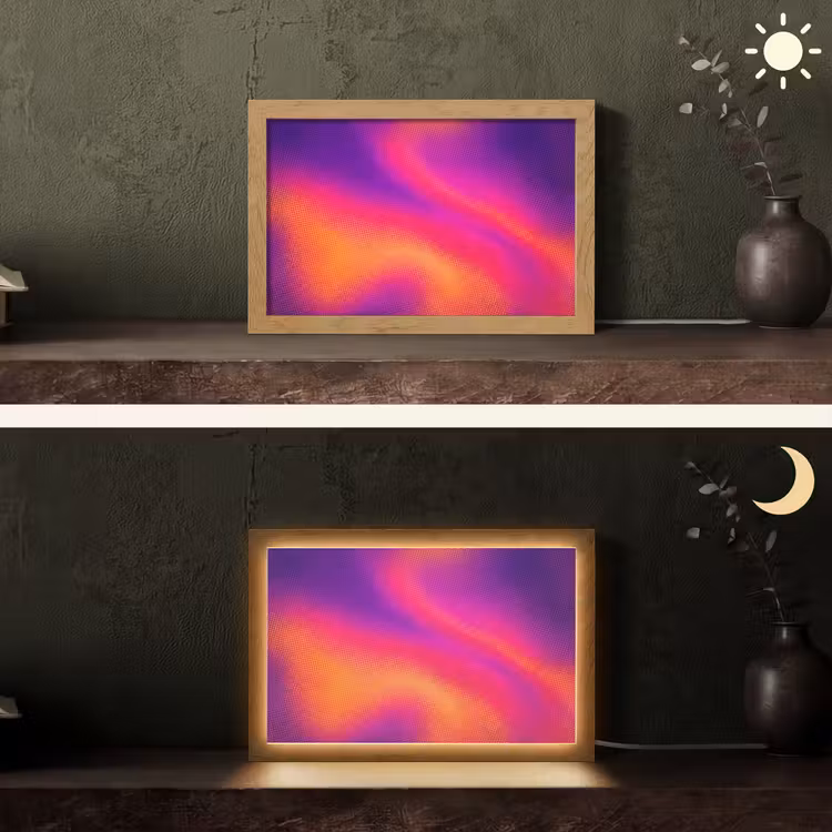 Abstract - Patroon - Kleurverloop Light Box met kabel (Tafellamp) klein -sfeer3