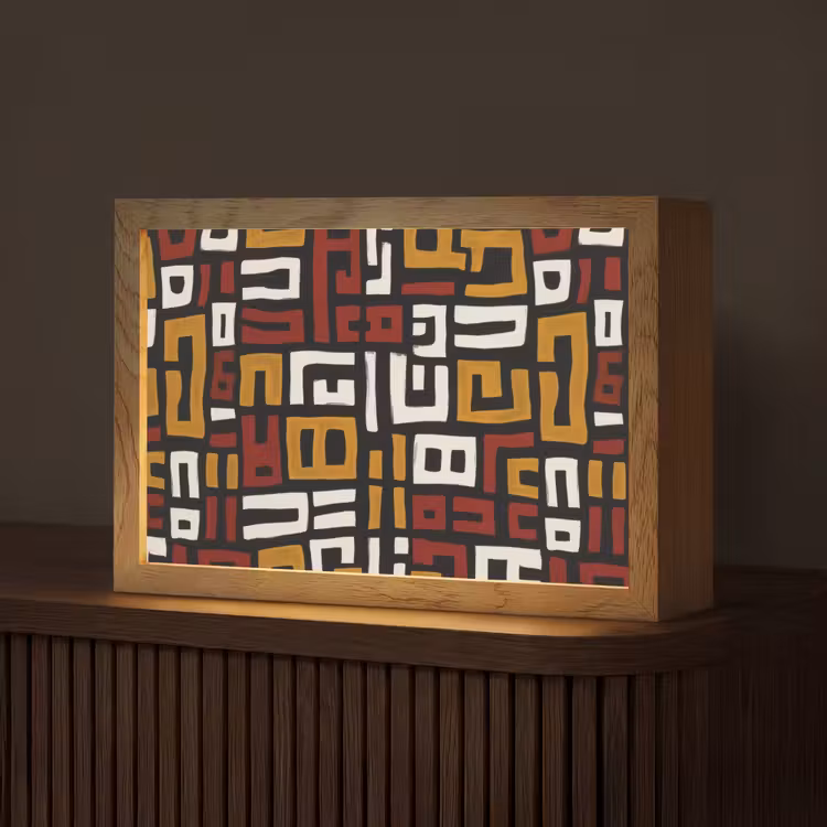 Abstract - Patroon - Rood Light Box met kabel (Tafellamp) klein -z3d_website