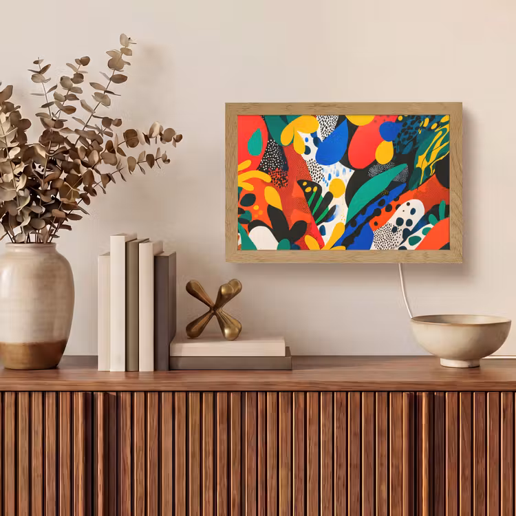 Abstract - Planten - Vormen - Kleurrijk Light Box met kabel (Tafellamp) klein -sfeer2