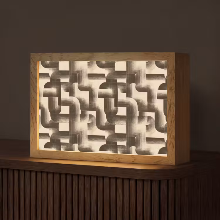 Abstract - Retro - Zwart Light Box met kabel (Tafellamp) klein 924 -z3d_website