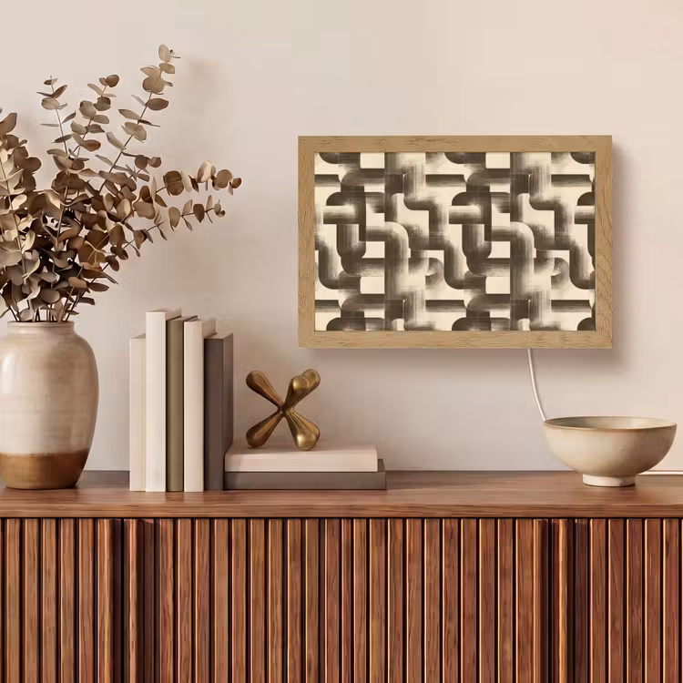 Abstract - Retro - Zwart Light Box met kabel (Tafellamp) klein 924 -sfeer2