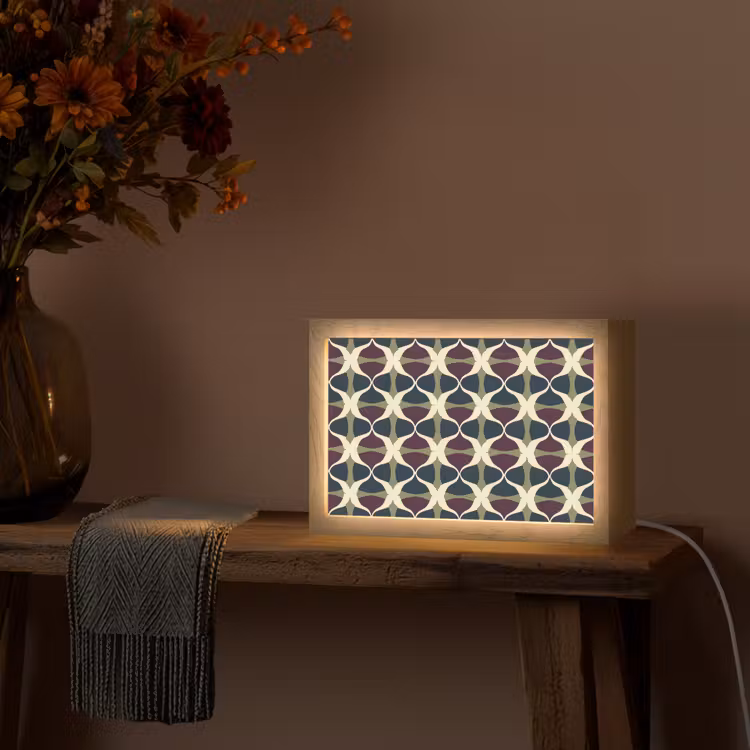 Abstract - Retro - Kleurrijk Light Box met kabel (Tafellamp) klein 924 -sfeer4