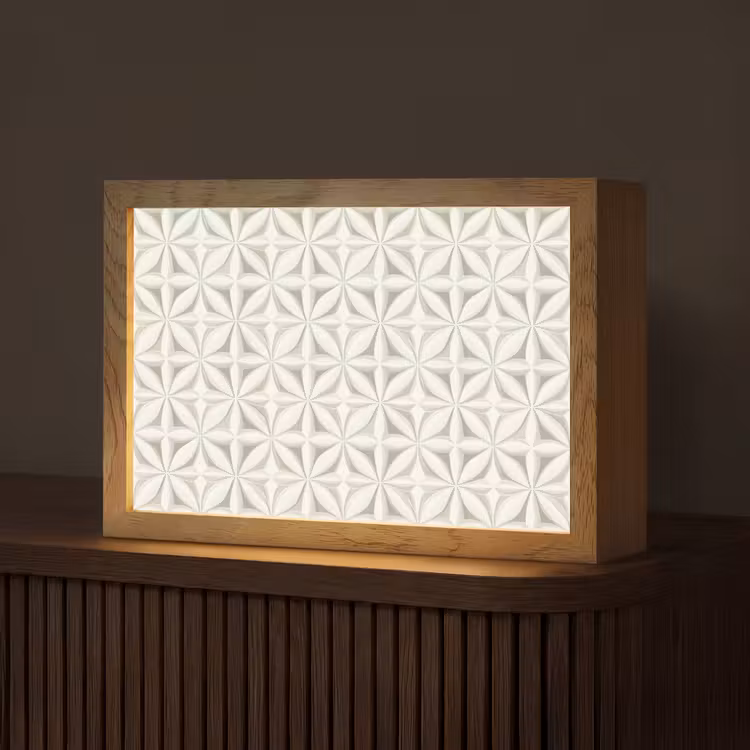 Abstract - Structuur - Grijs - Wit Light Box met kabel (Tafellamp) klein 924 -z3d_website