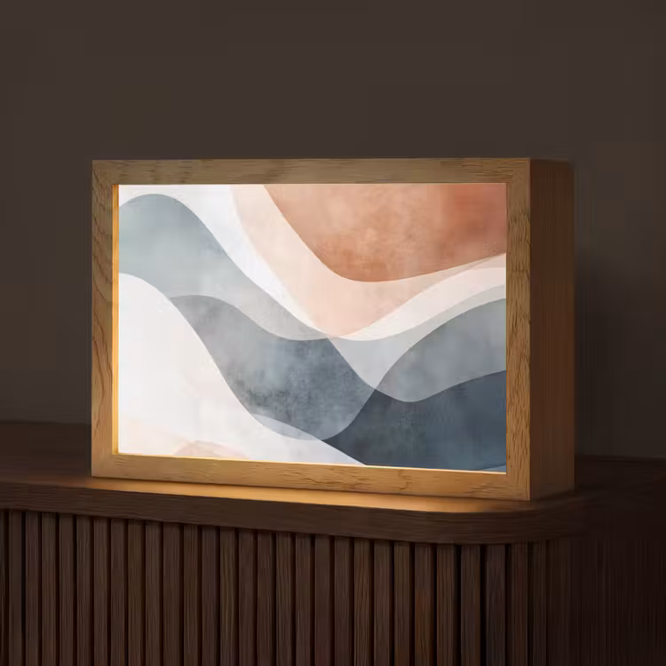 Abstract - Golven - Blauw Light Box met kabel (Tafellamp) klein -z3d_website