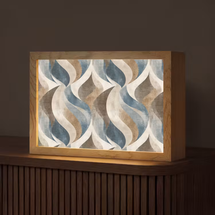 Abstract - Golven - Kleurrijk Light Box met kabel (Tafellamp) klein 924 -z3d_website